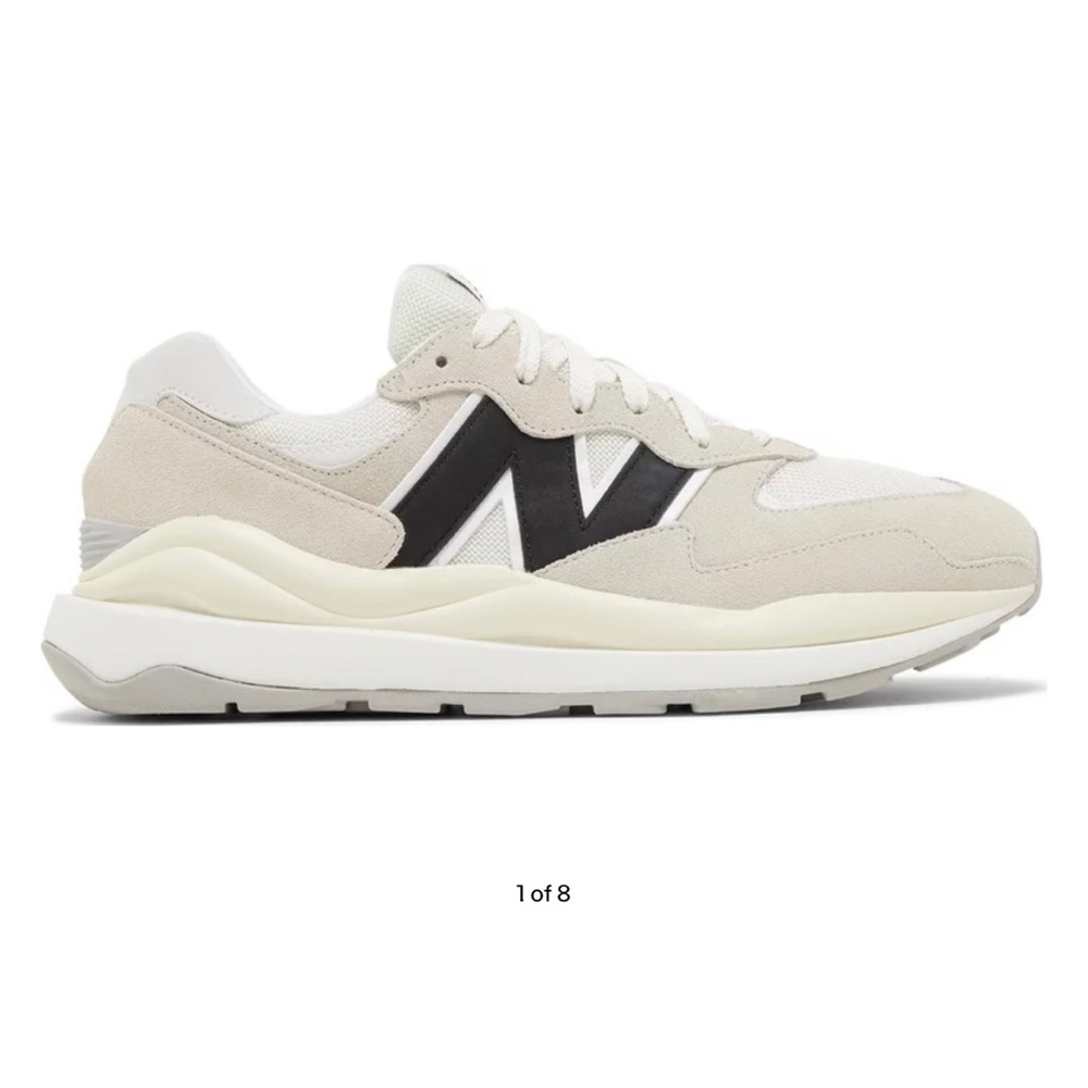 New Balance® Suede 57/40 Sneakers / 6 MEDIUM / SEA SALT/BLACK FUTURES
